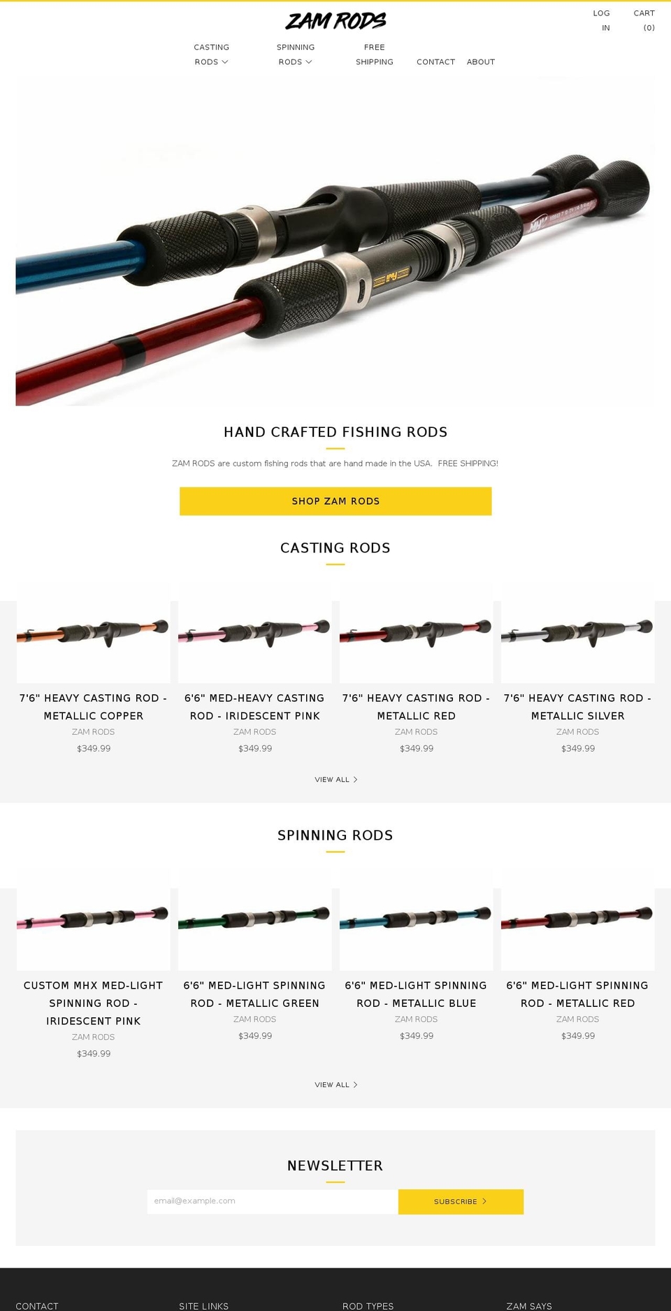 zamrods.com — Shopify storefront screenshot