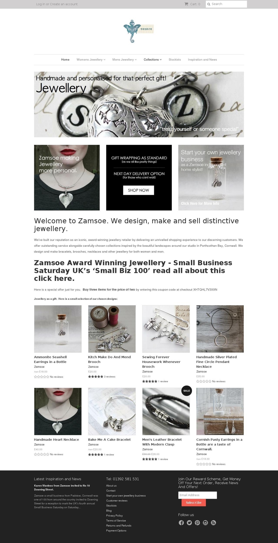 zamsoe.co.uk shopify website screenshot