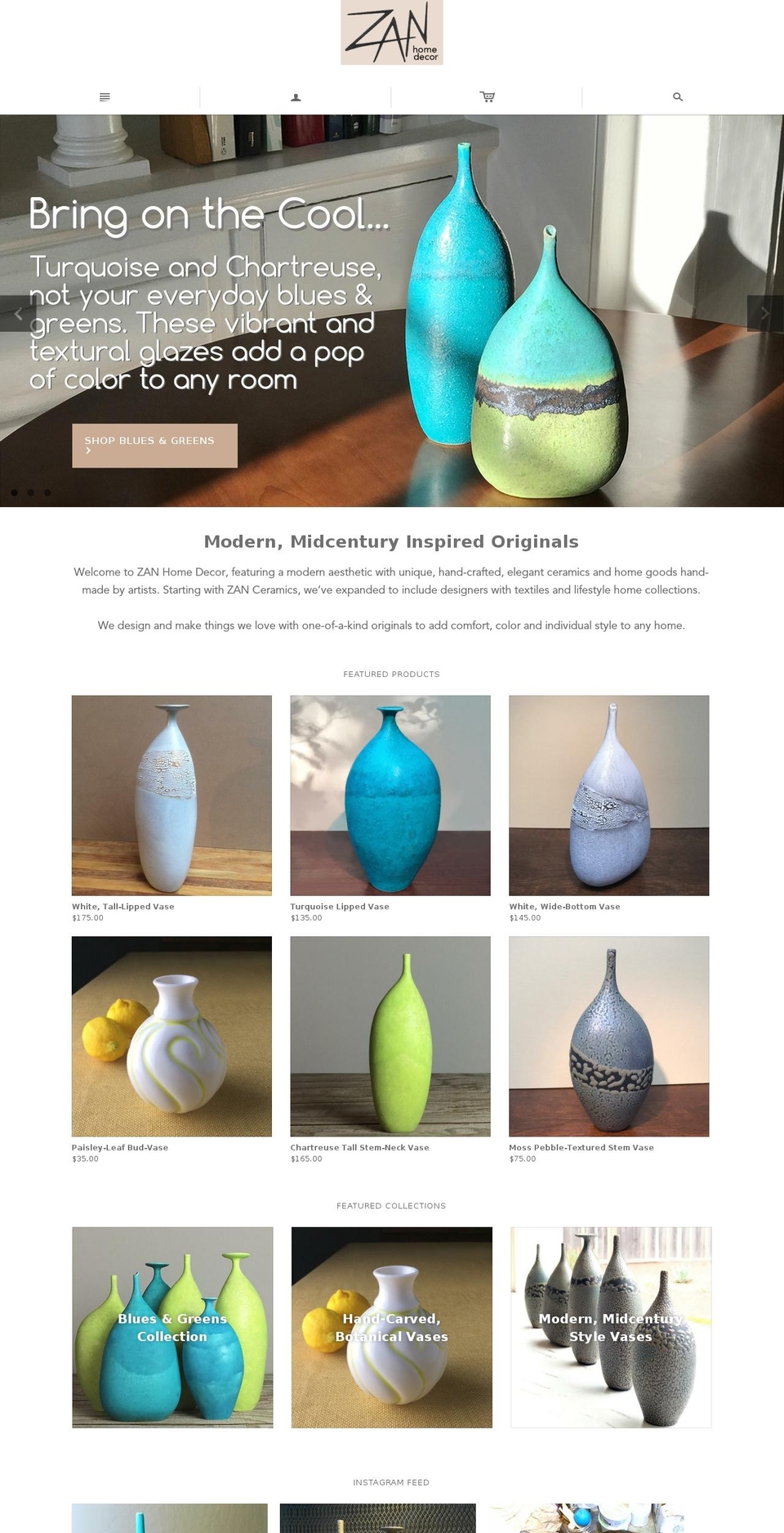 zanhomedecor.com shopify website screenshot