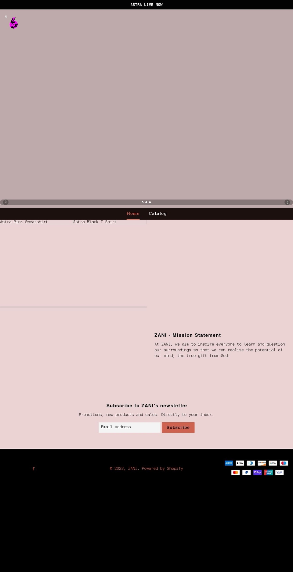 zani6.co.uk shopify website screenshot