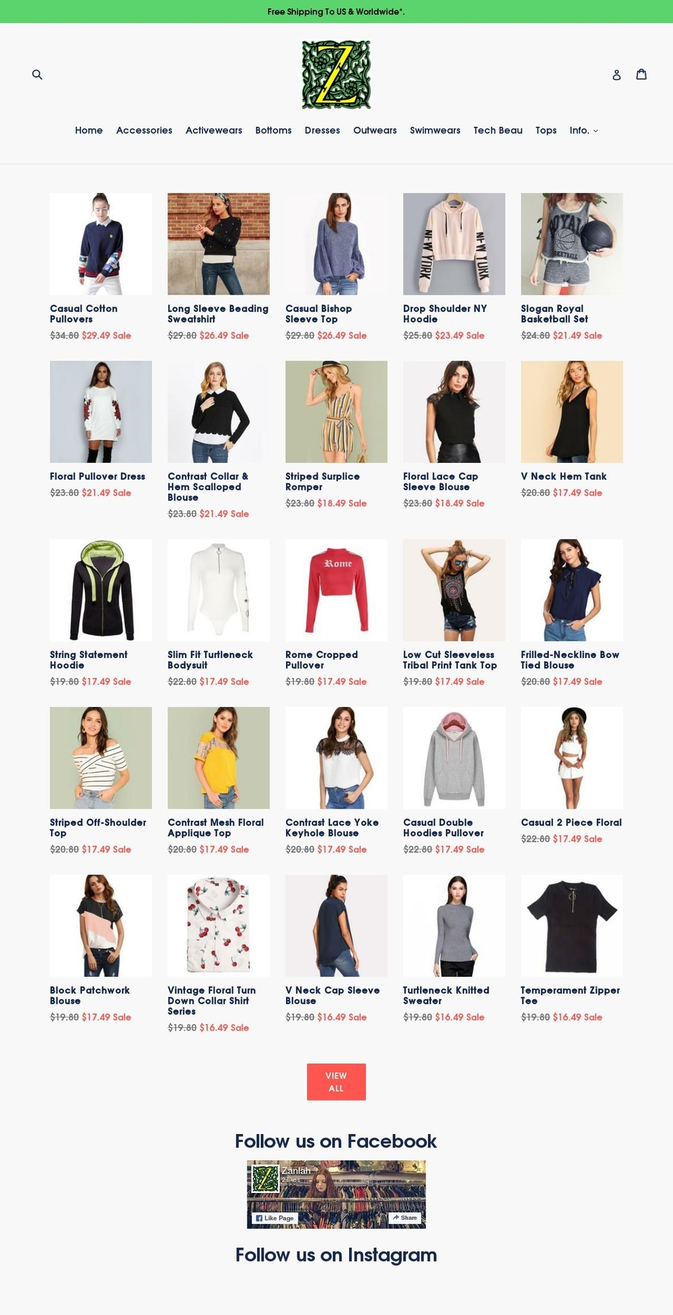 zanlah.com — Shopify storefront screenshot
