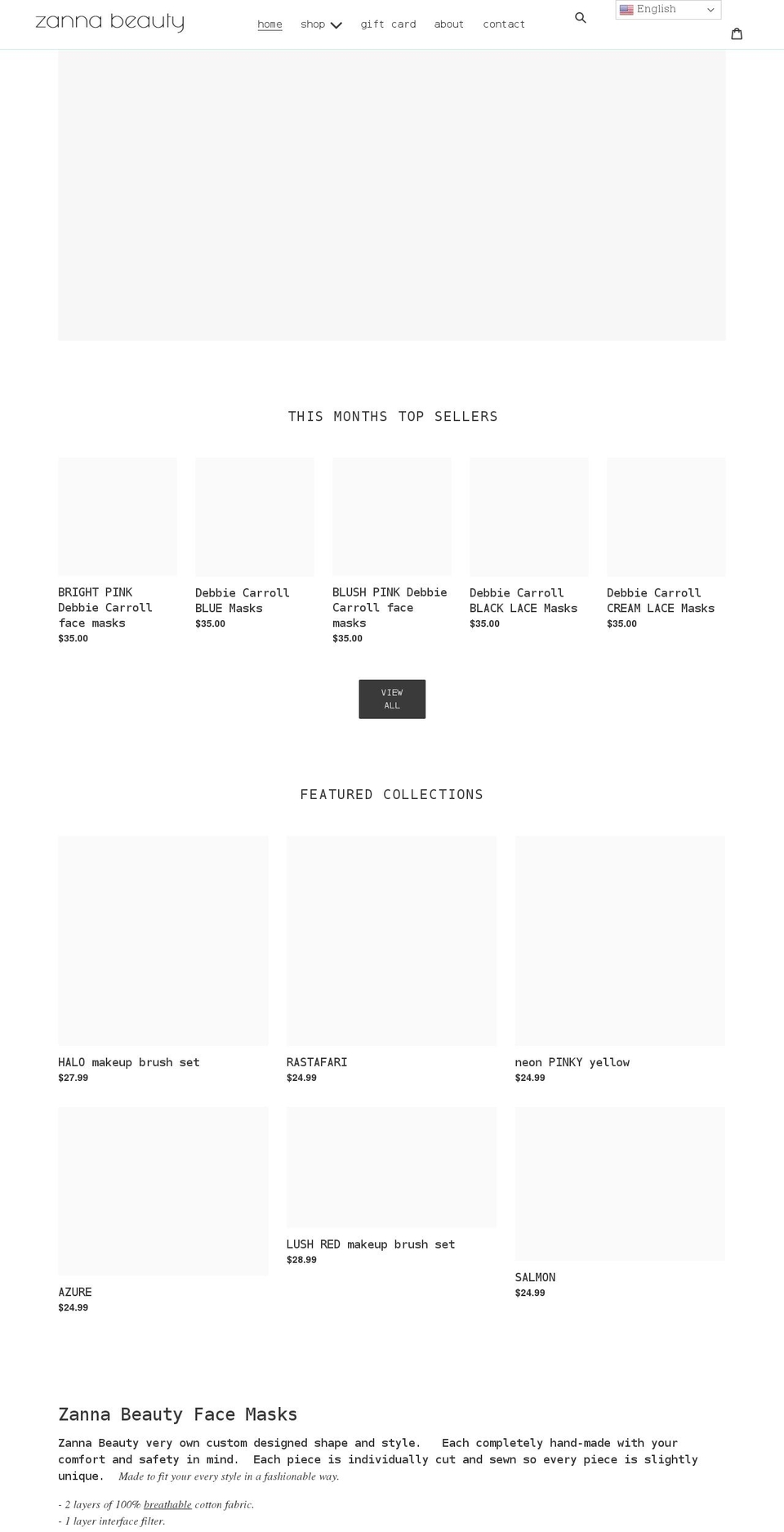 zannabeauty.com shopify website screenshot