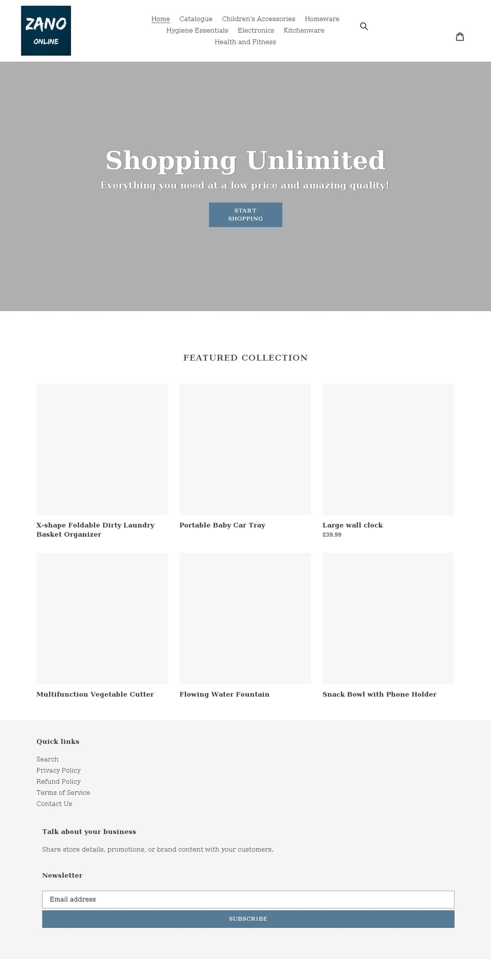 zano-online.com shopify website screenshot