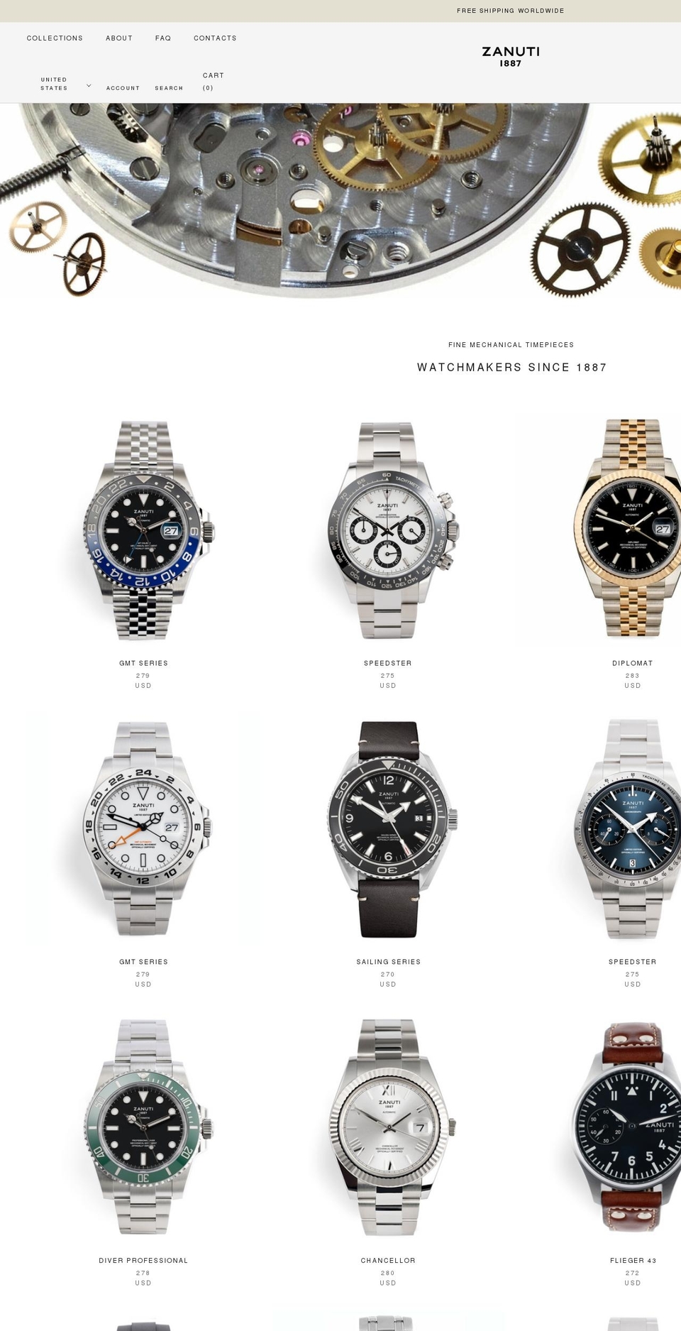 zanuti.com shopify website screenshot