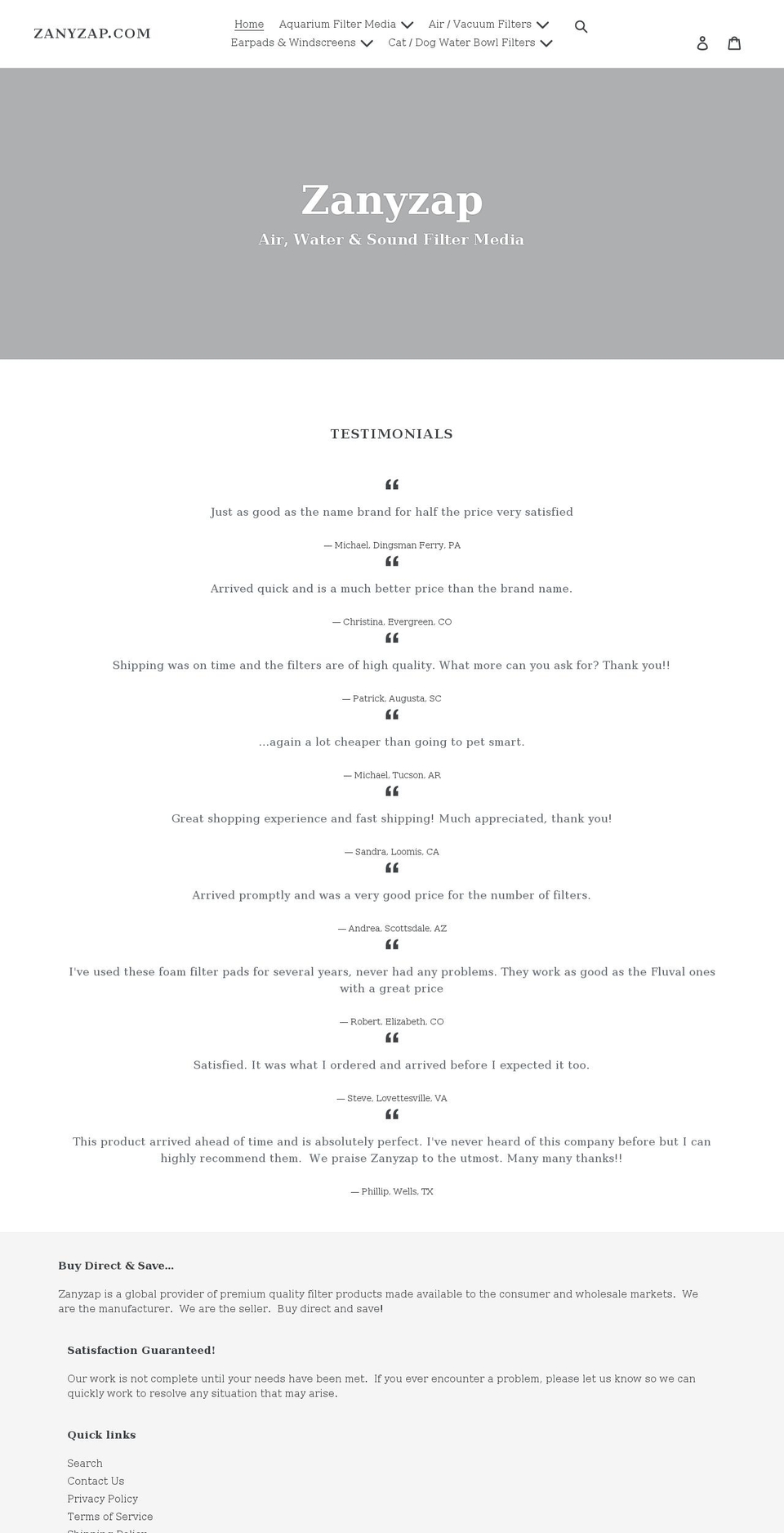 zanyzap.com shopify website screenshot