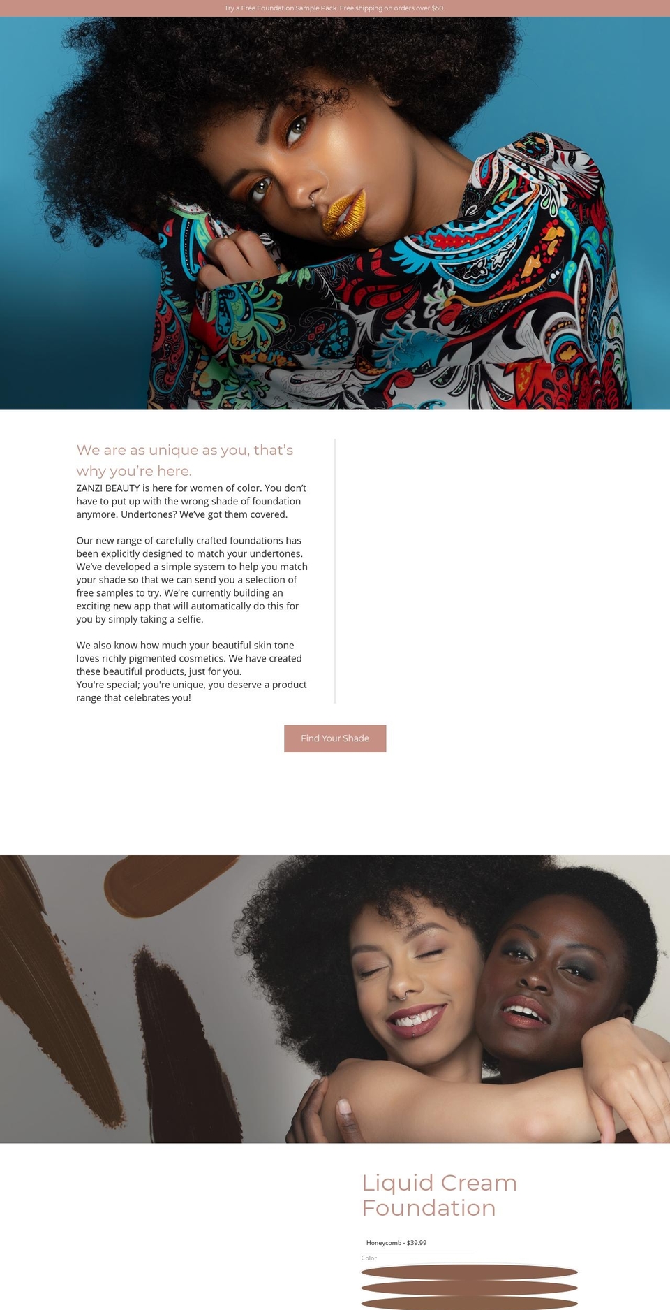 zanzibeauty.com shopify website screenshot