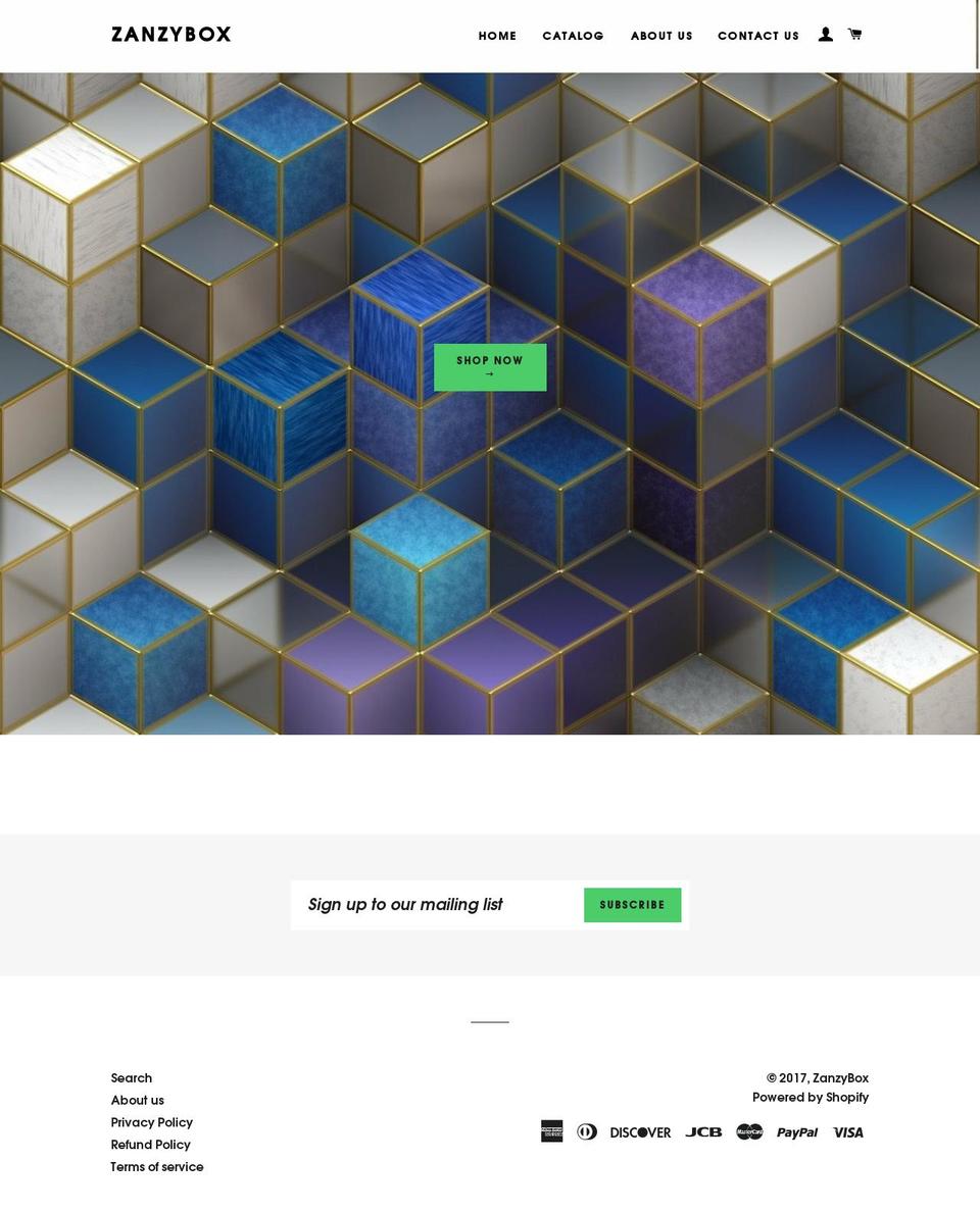 zanzybox.com shopify website screenshot
