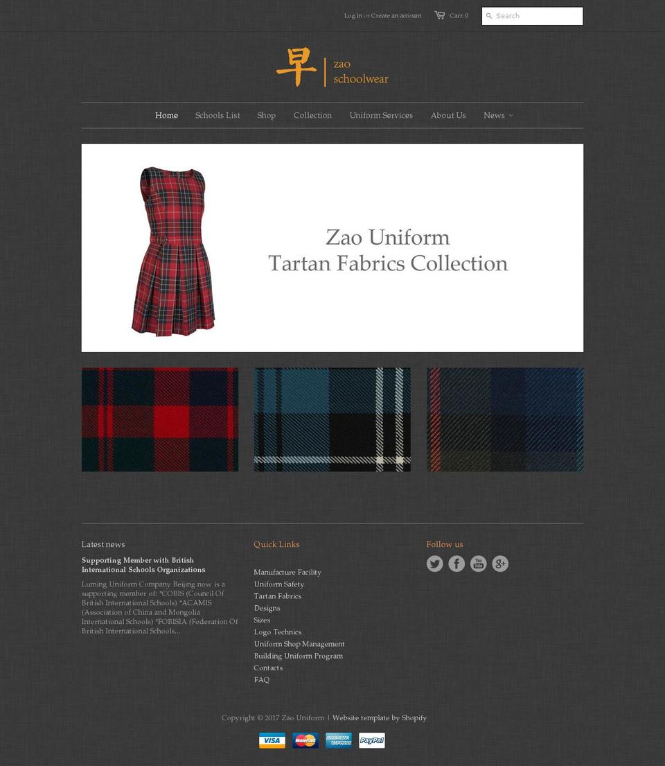 zaouniform.com shopify website screenshot