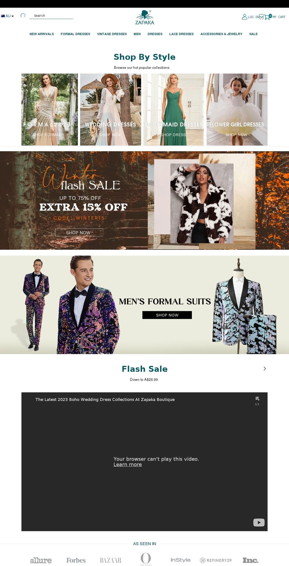 zapaka.com.au shopify website screenshot
