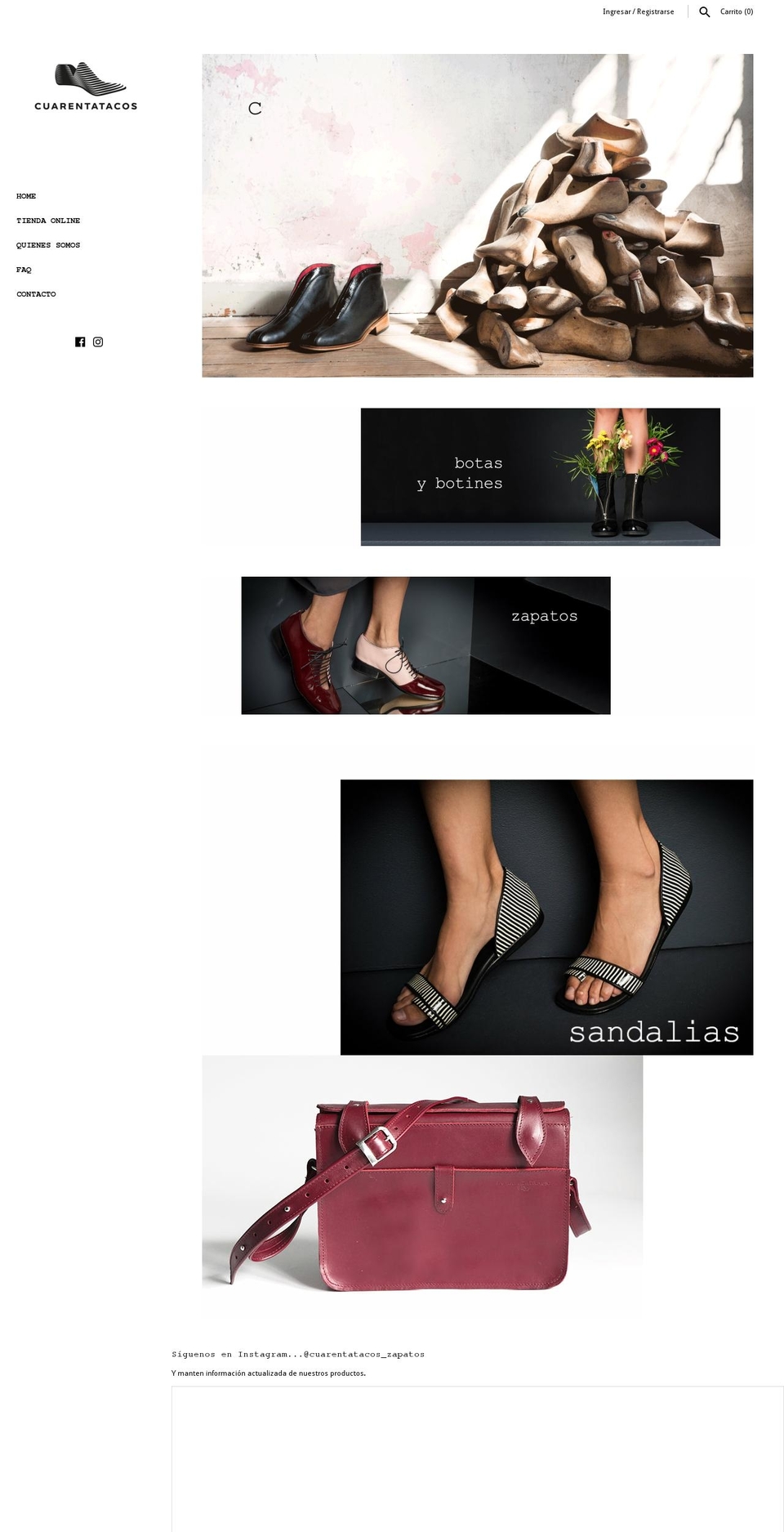 zapatoscuarentatacos.cl shopify website screenshot