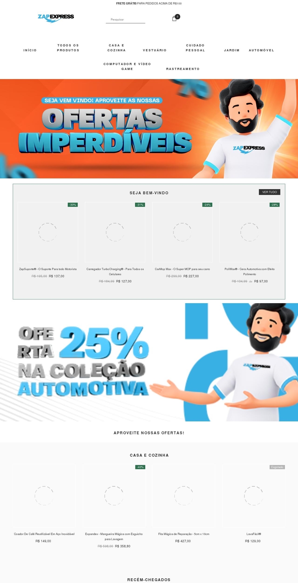 zapexpress.com.br shopify website screenshot