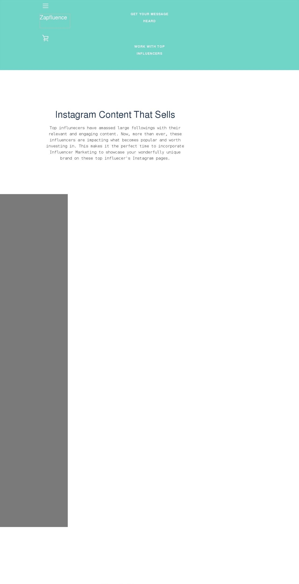 zapfluence.com shopify website screenshot