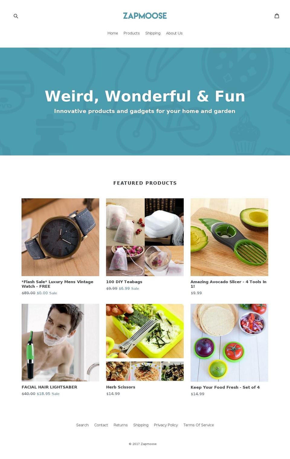 zapmoose.com shopify website screenshot