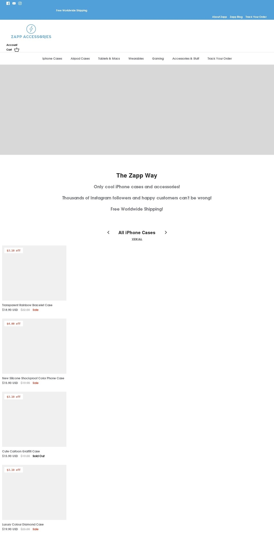 zappaccessories.com shopify website screenshot