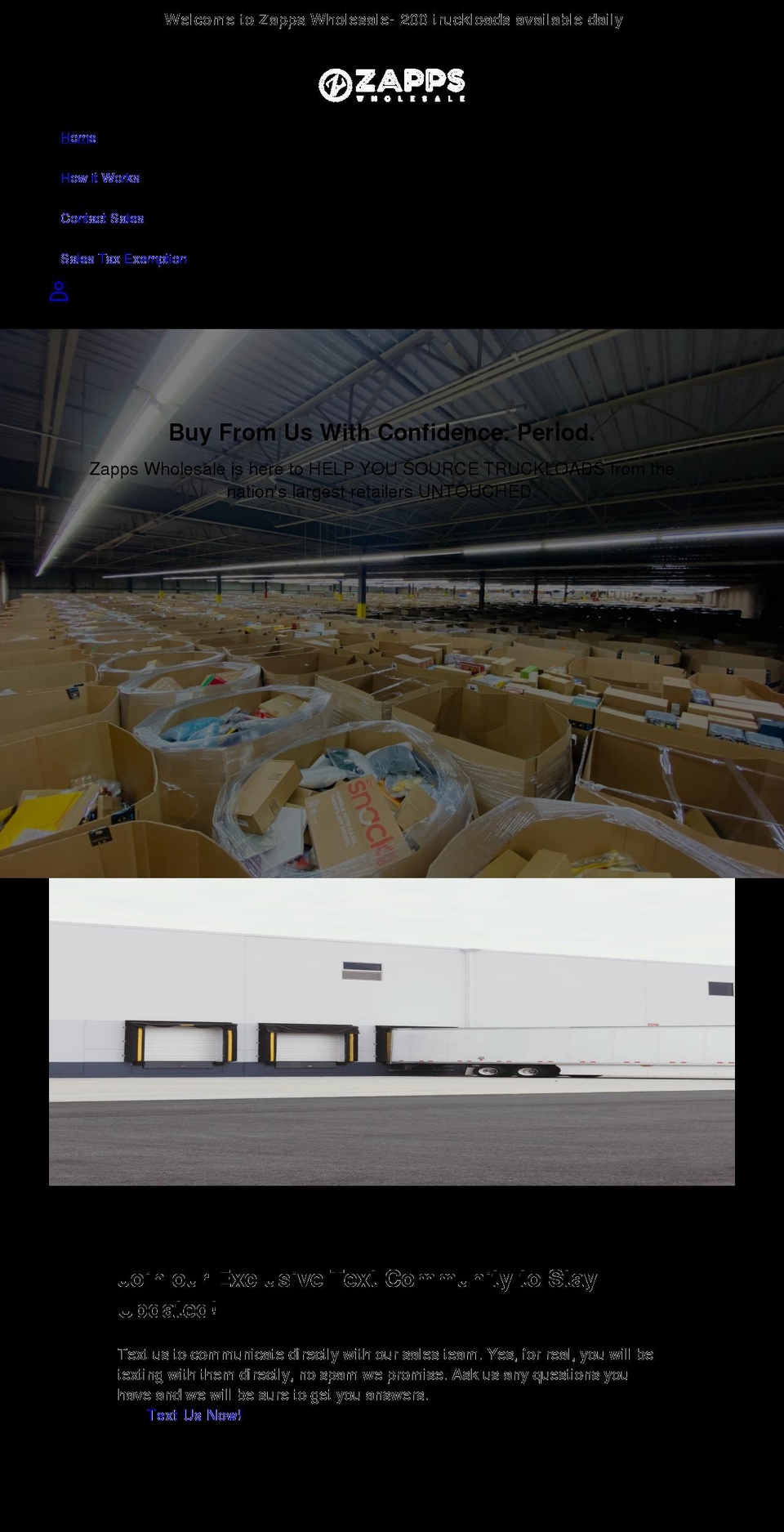 zappswholesale.com — Shopify storefront screenshot
