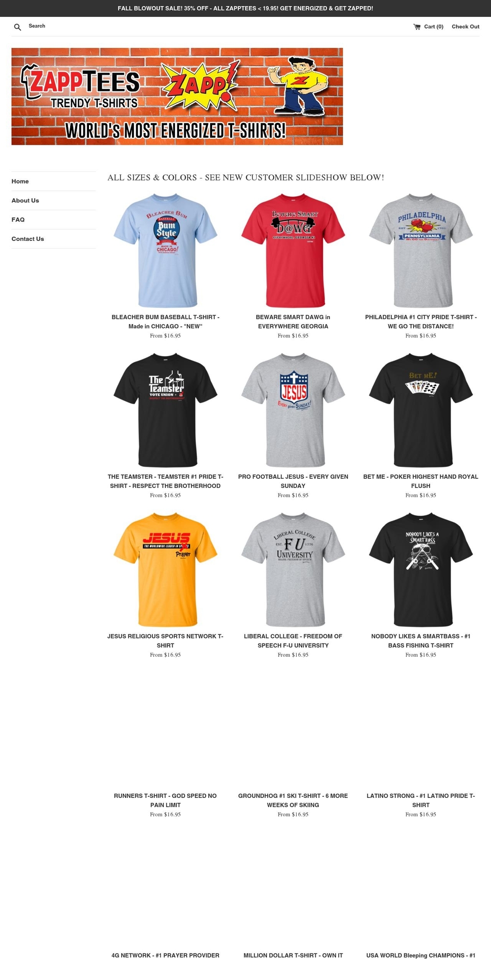 zapptees.com — Shopify storefront screenshot