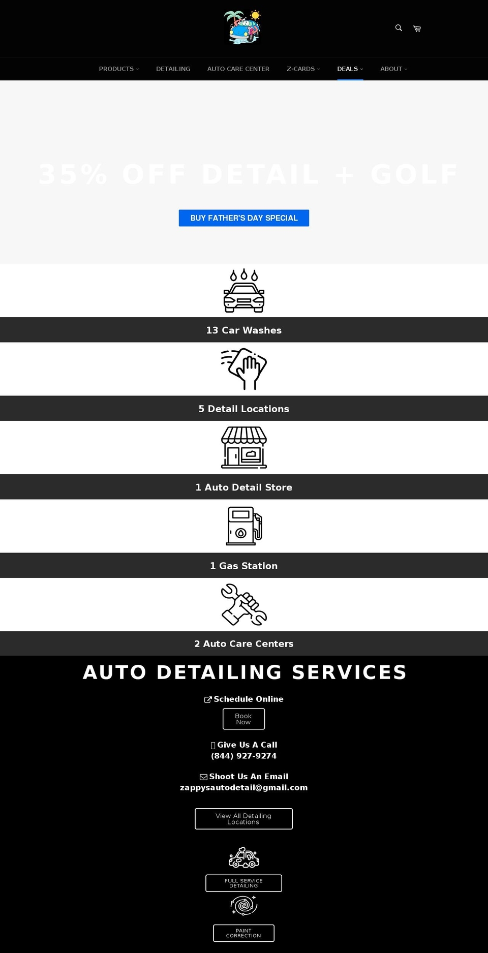 zappysautowashstore.com — Shopify storefront screenshot