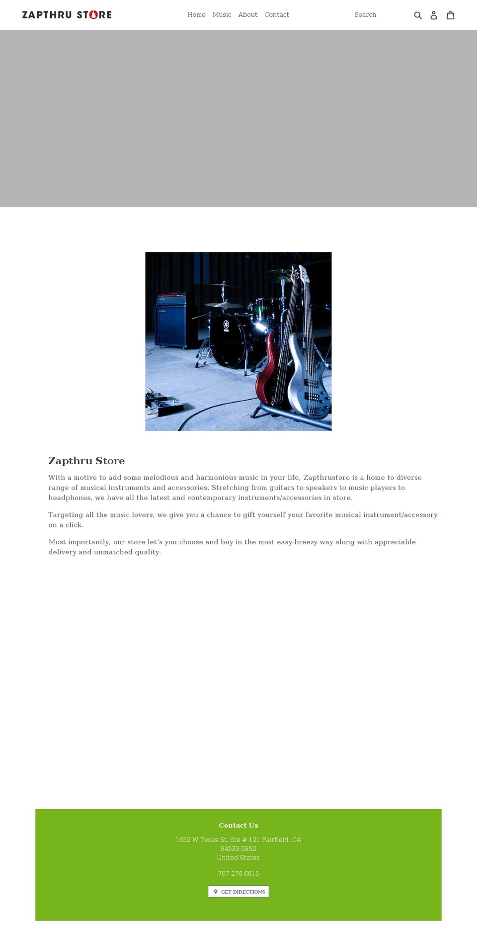 zapthrustore.com shopify website screenshot
