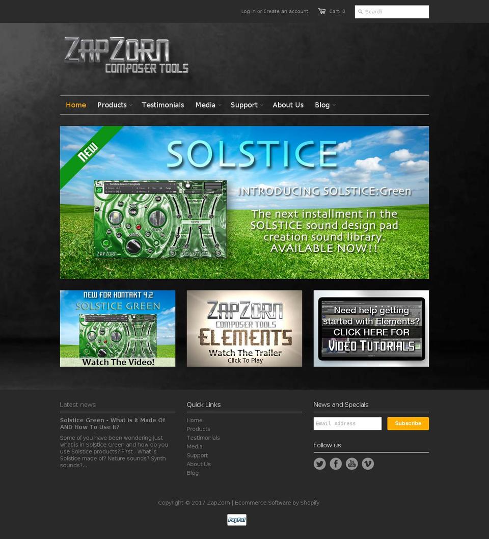 zapzorn.com shopify website screenshot