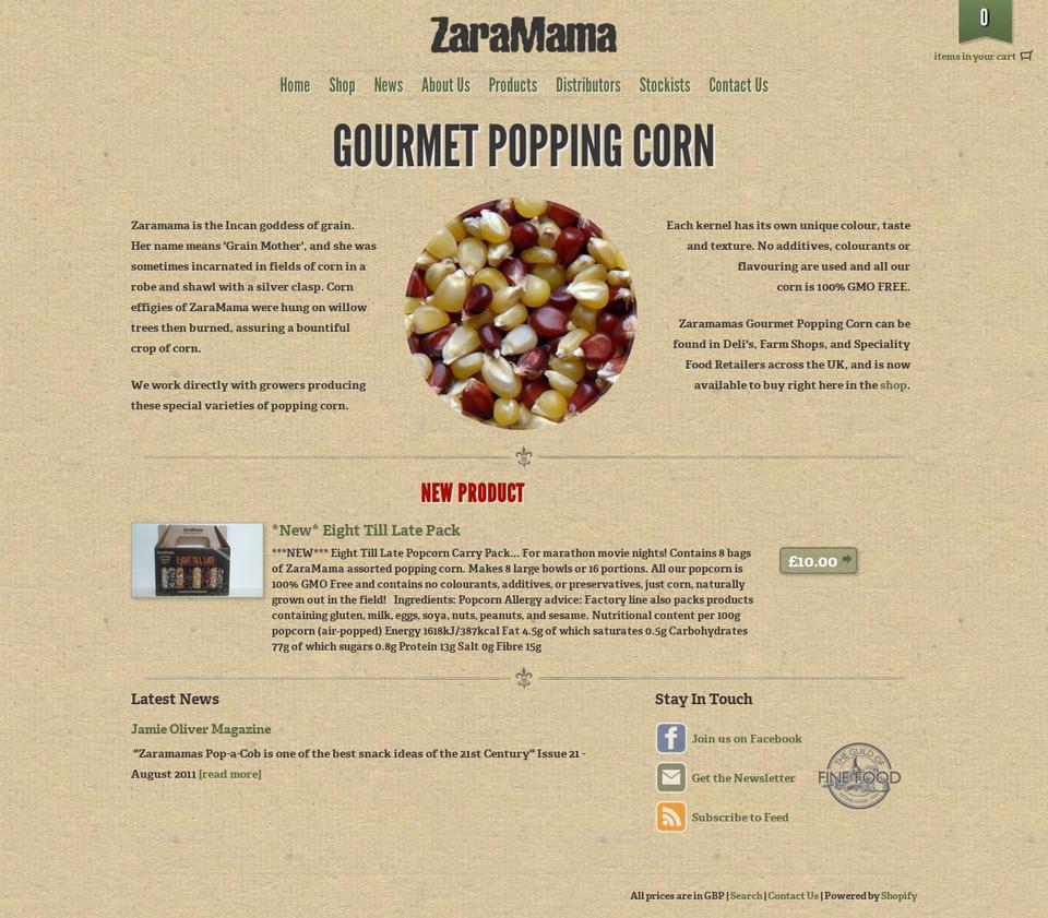 zaramamas.com shopify website screenshot