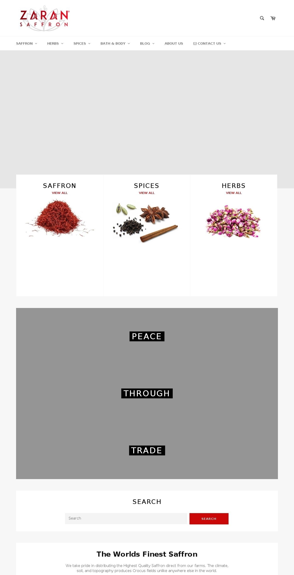 zaransaffron.com shopify website screenshot