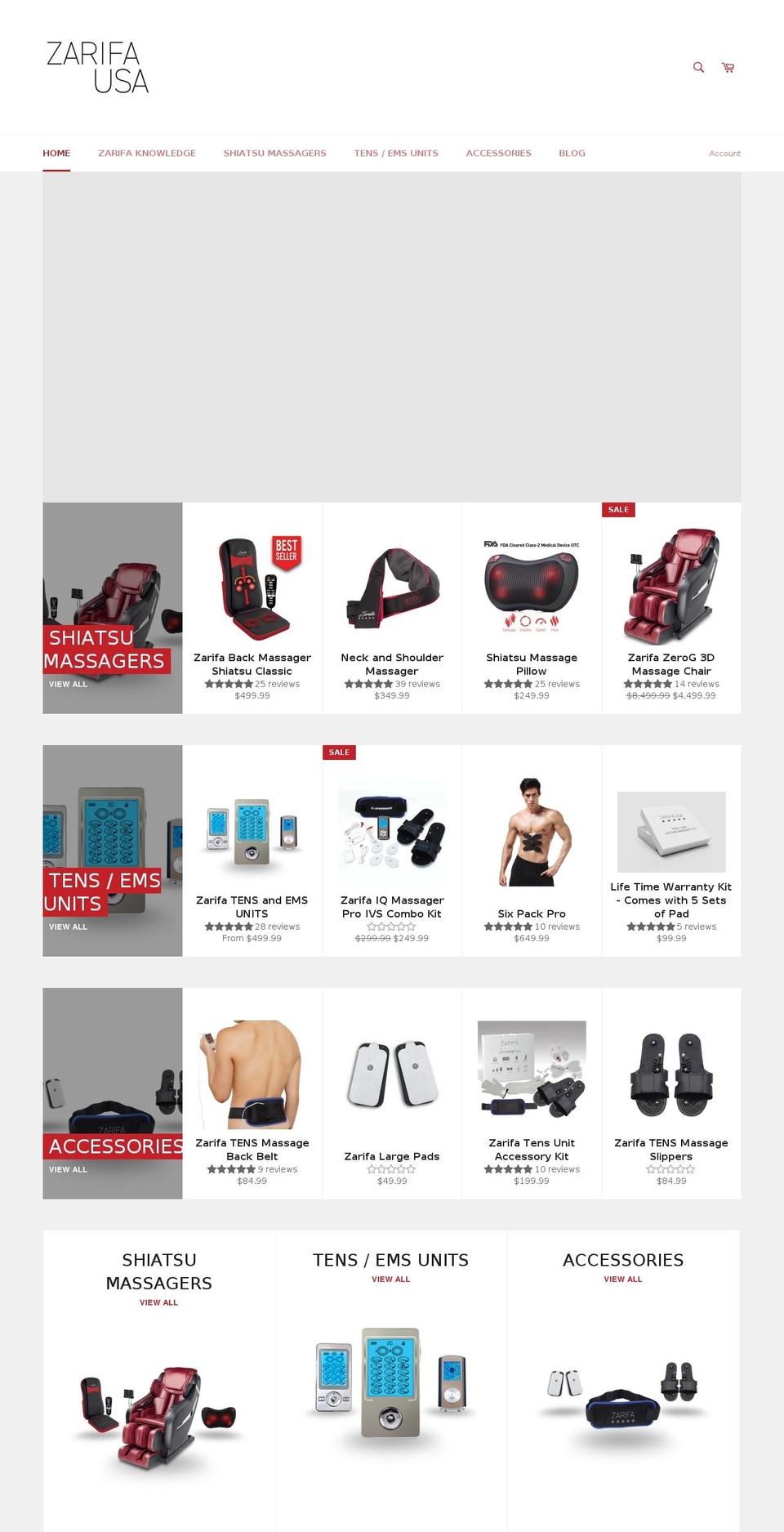 zarifausa.com shopify website screenshot