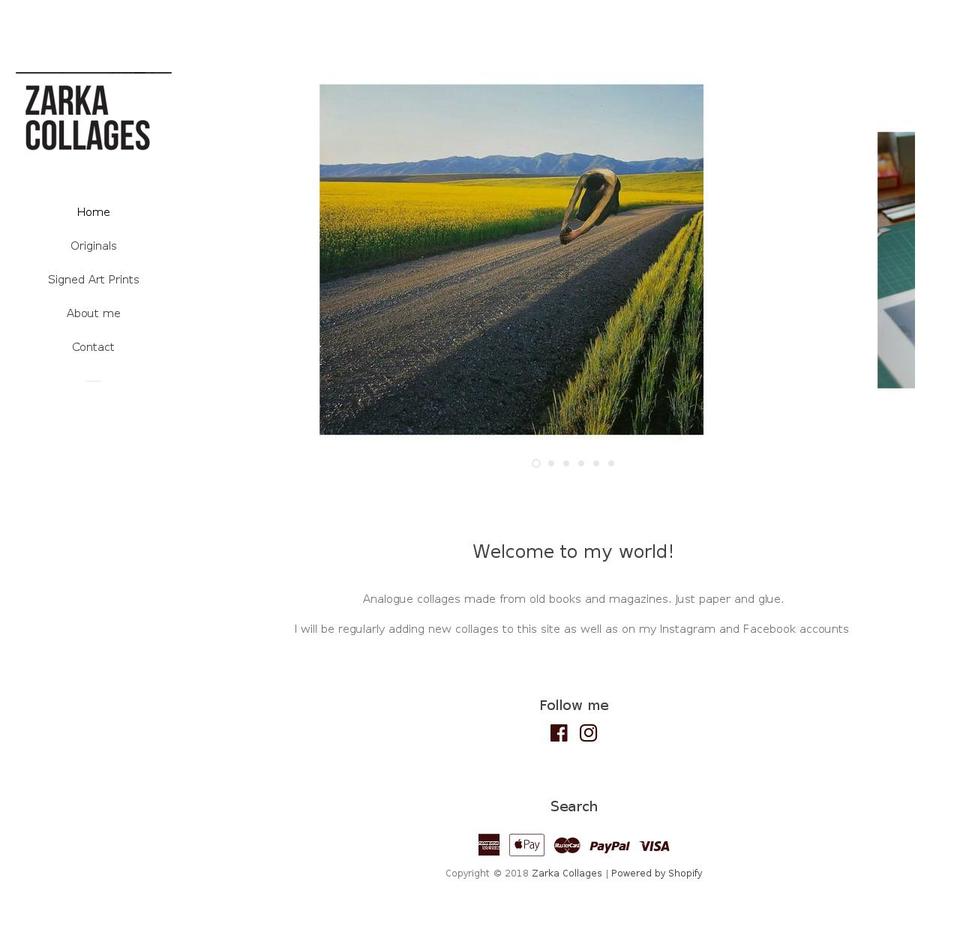 zarkacollages.com — Shopify storefront screenshot