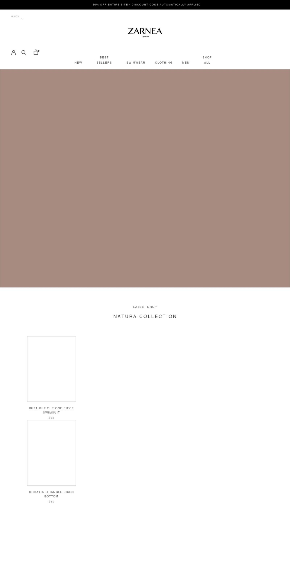 zarnea.com — Shopify storefront screenshot