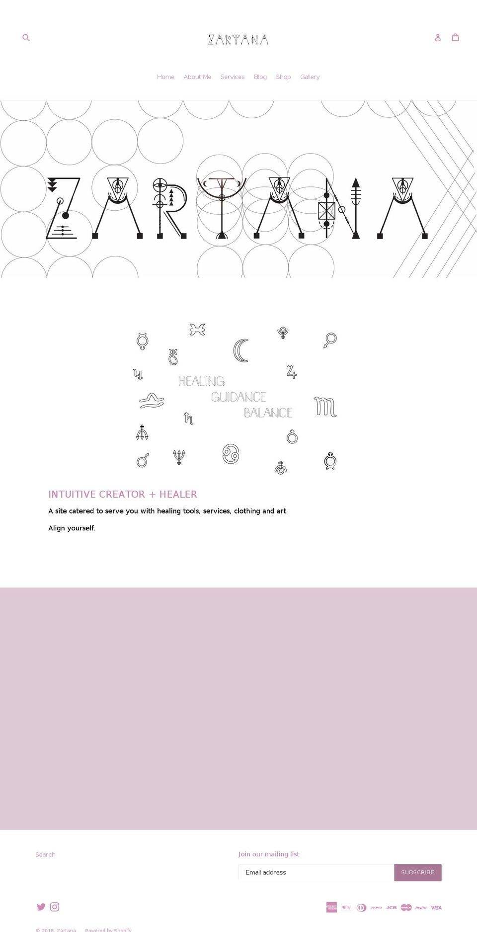 zartana.net shopify website screenshot