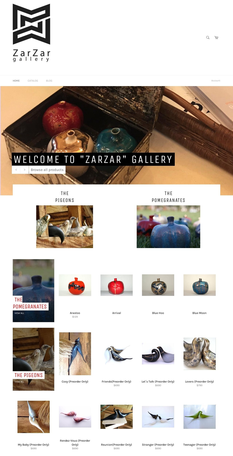 zarzargallery.myshopify.com shopify website screenshot