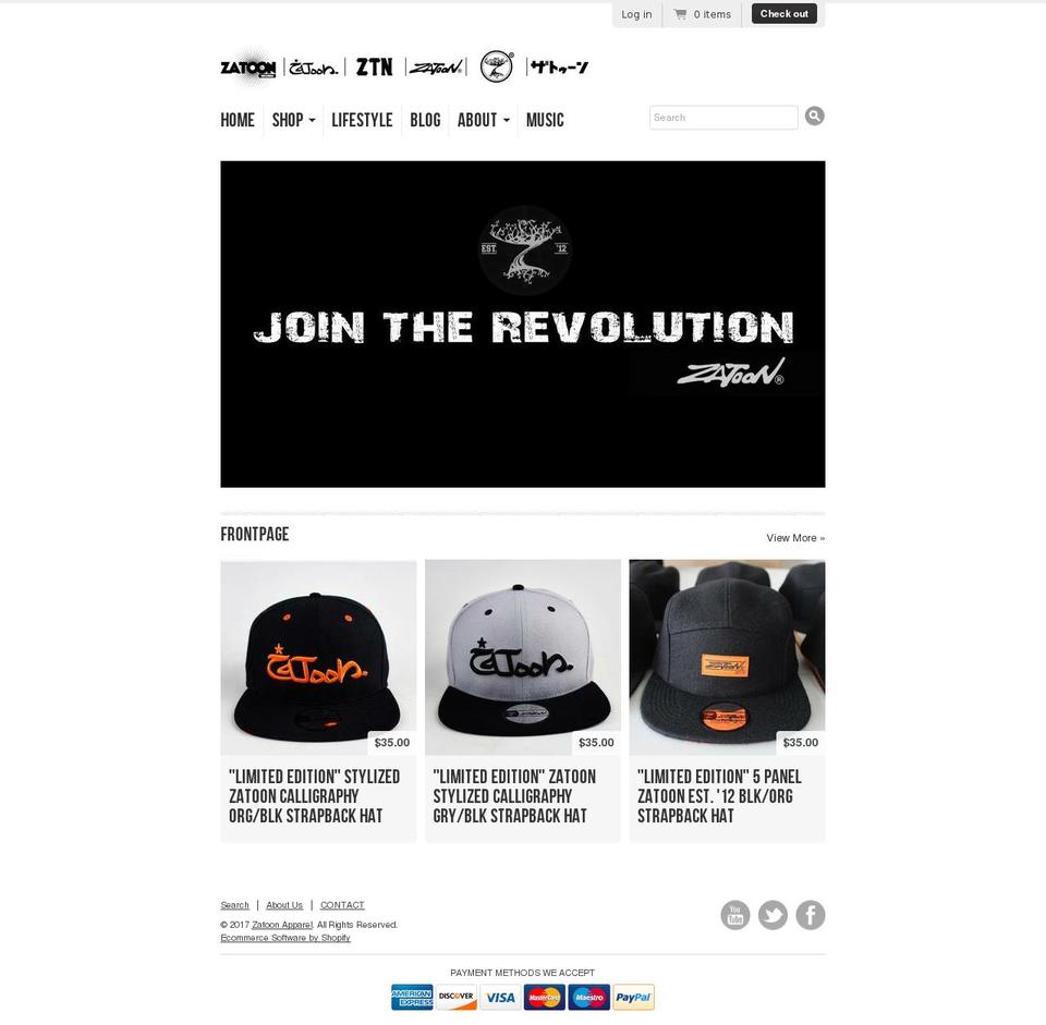 Copy of Radiance Shopify theme site example zatoonrecords.com