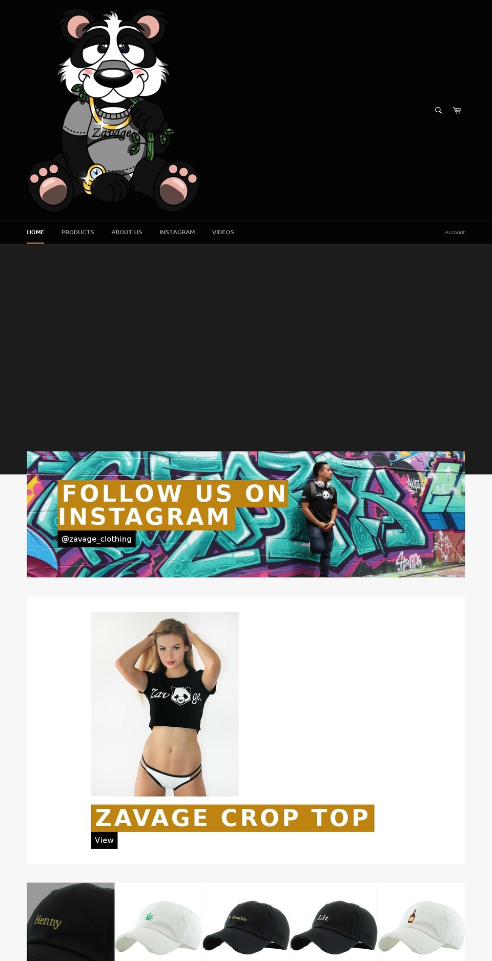 zavageclothing.com shopify website screenshot