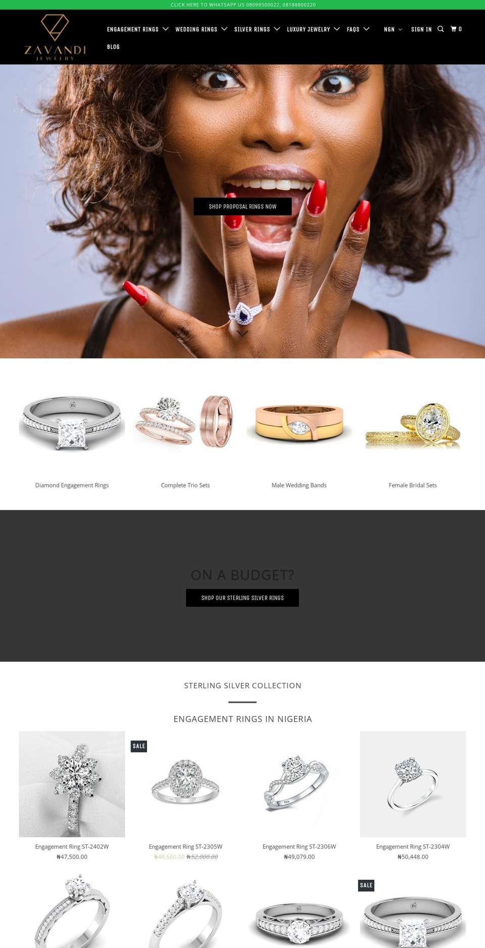 zavandi.com shopify website screenshot