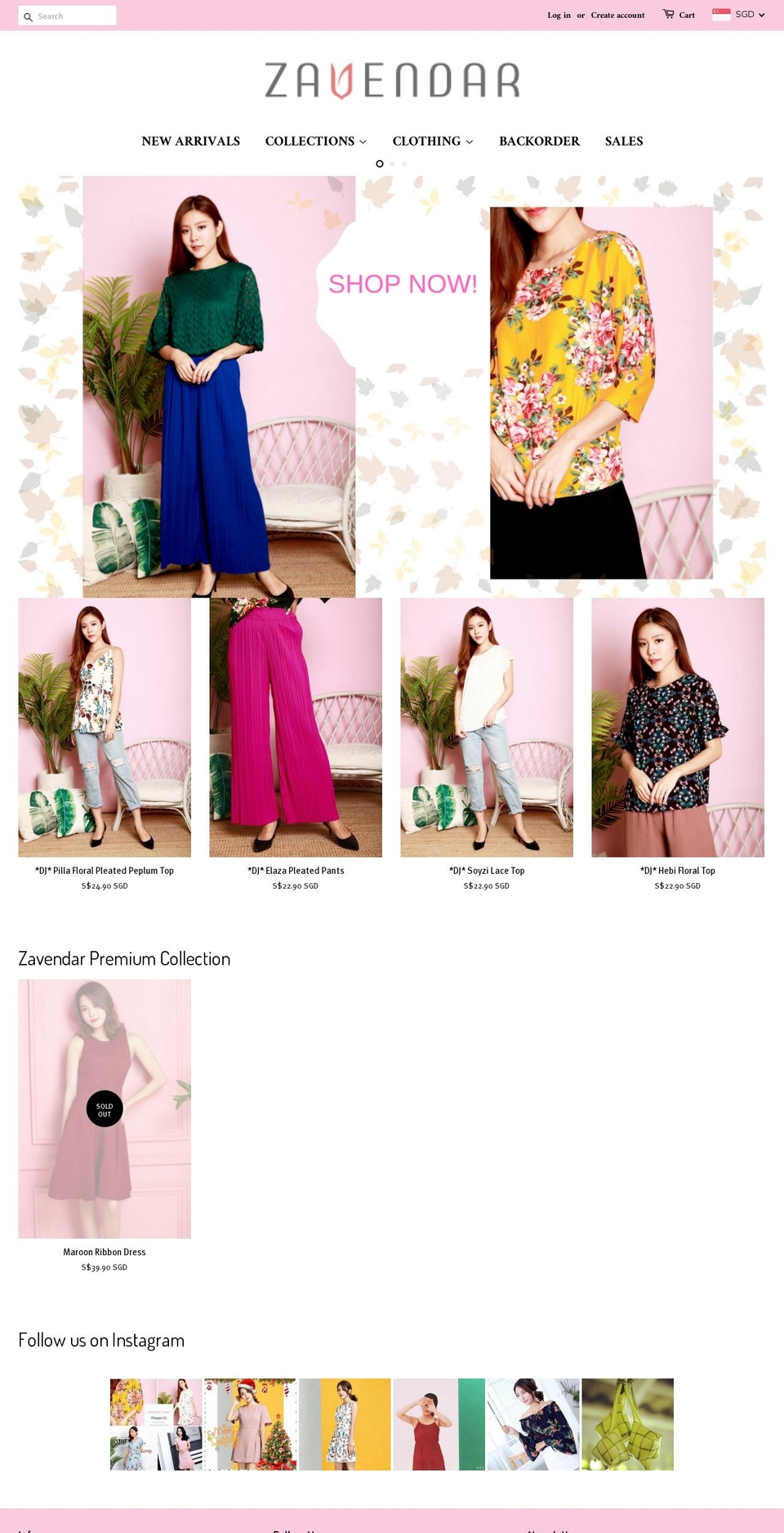 zavendar.com — Shopify storefront screenshot