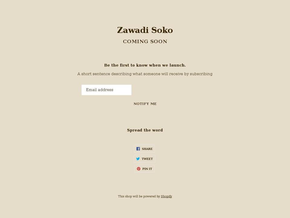 zawadisoko.com shopify website screenshot