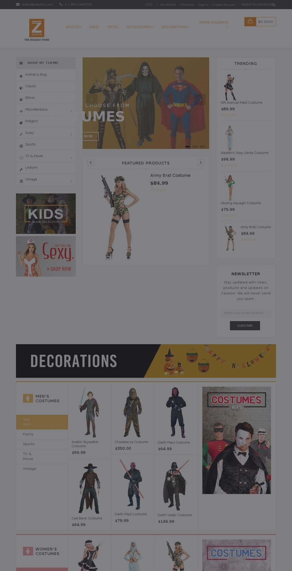 zaxston.com shopify website screenshot