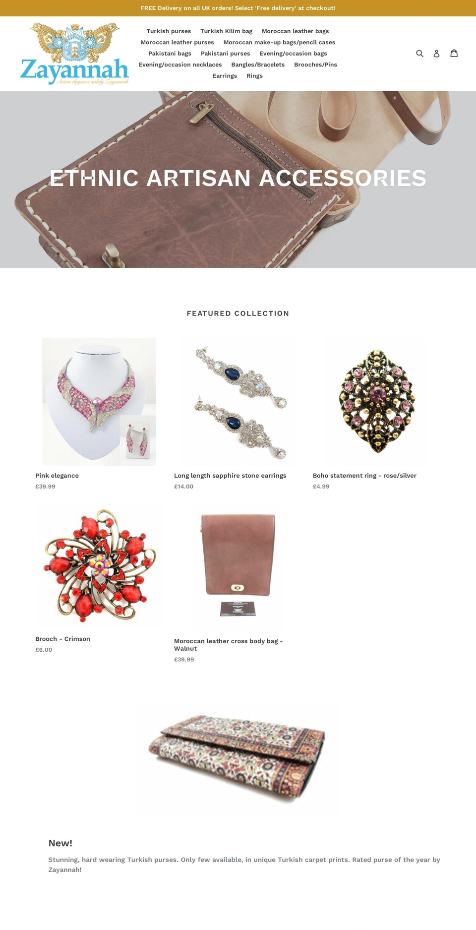 zayannah.co.uk shopify website screenshot