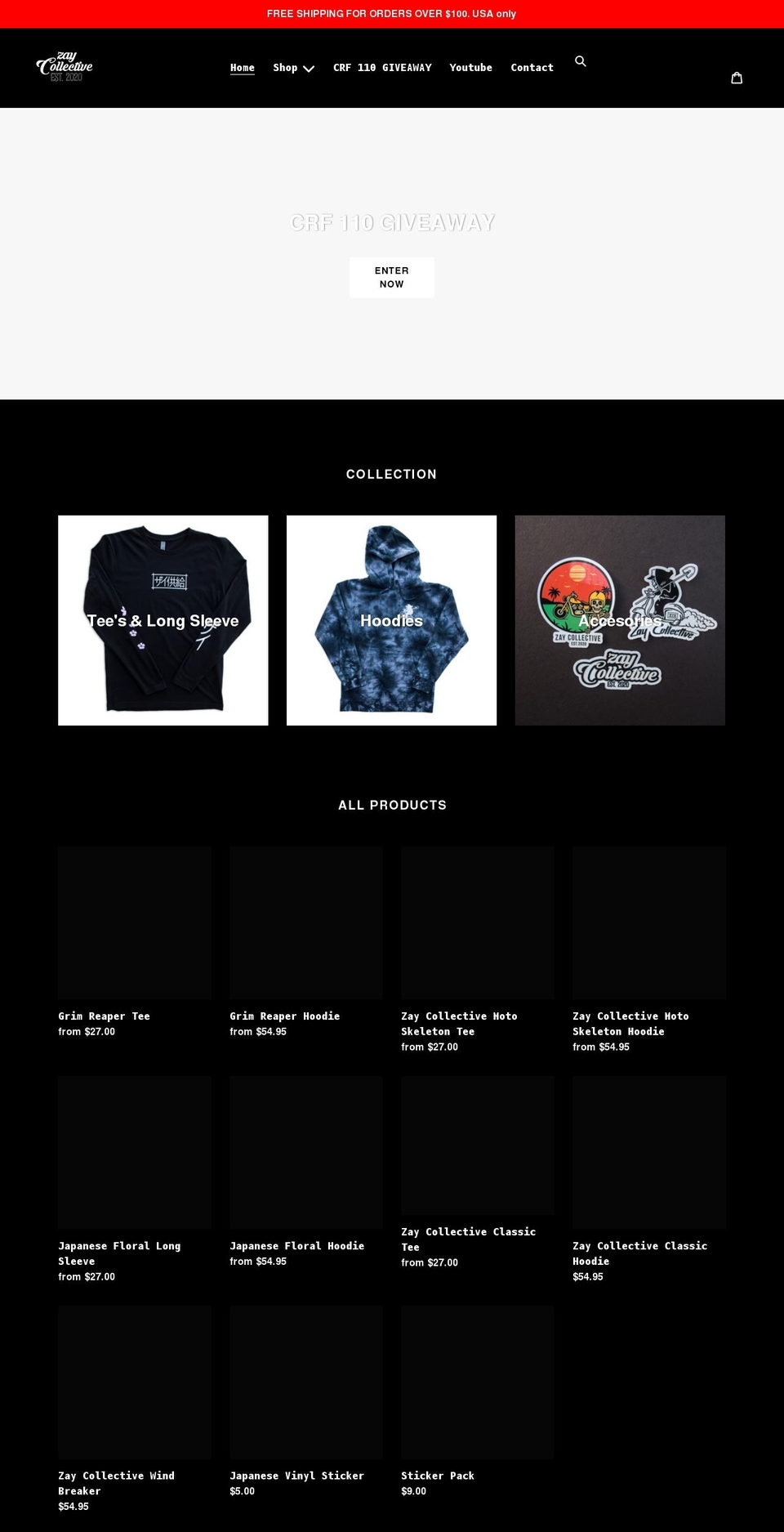 zaycollective.com shopify website screenshot