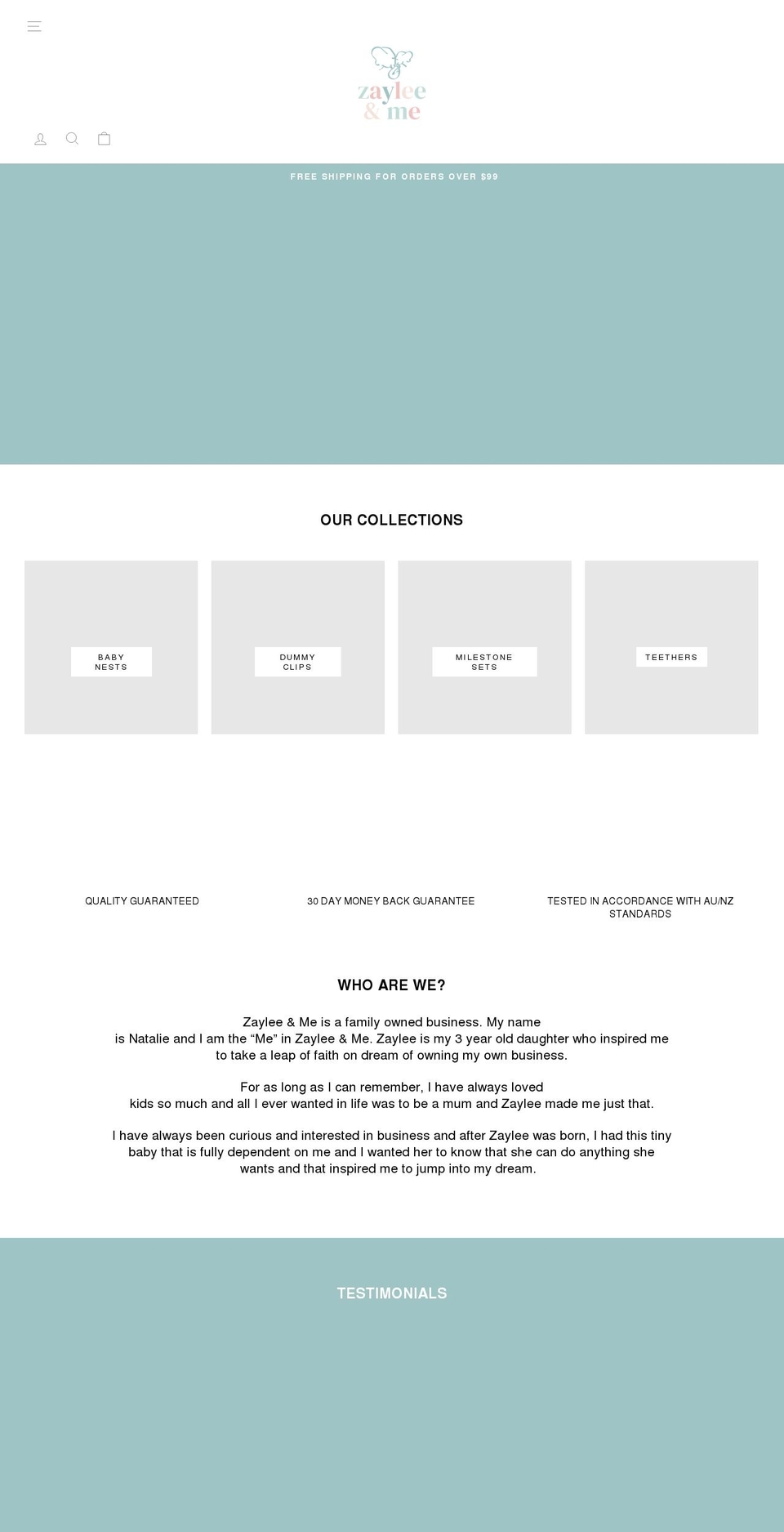 zayleeandme.com.au shopify website screenshot