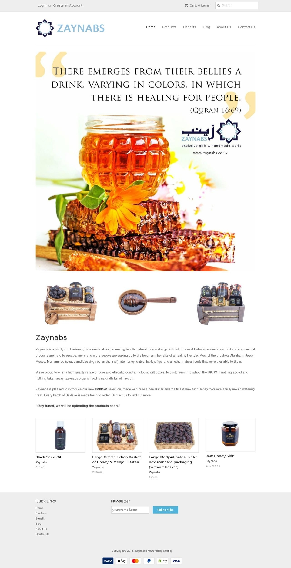 zaynabs.com — Shopify storefront screenshot