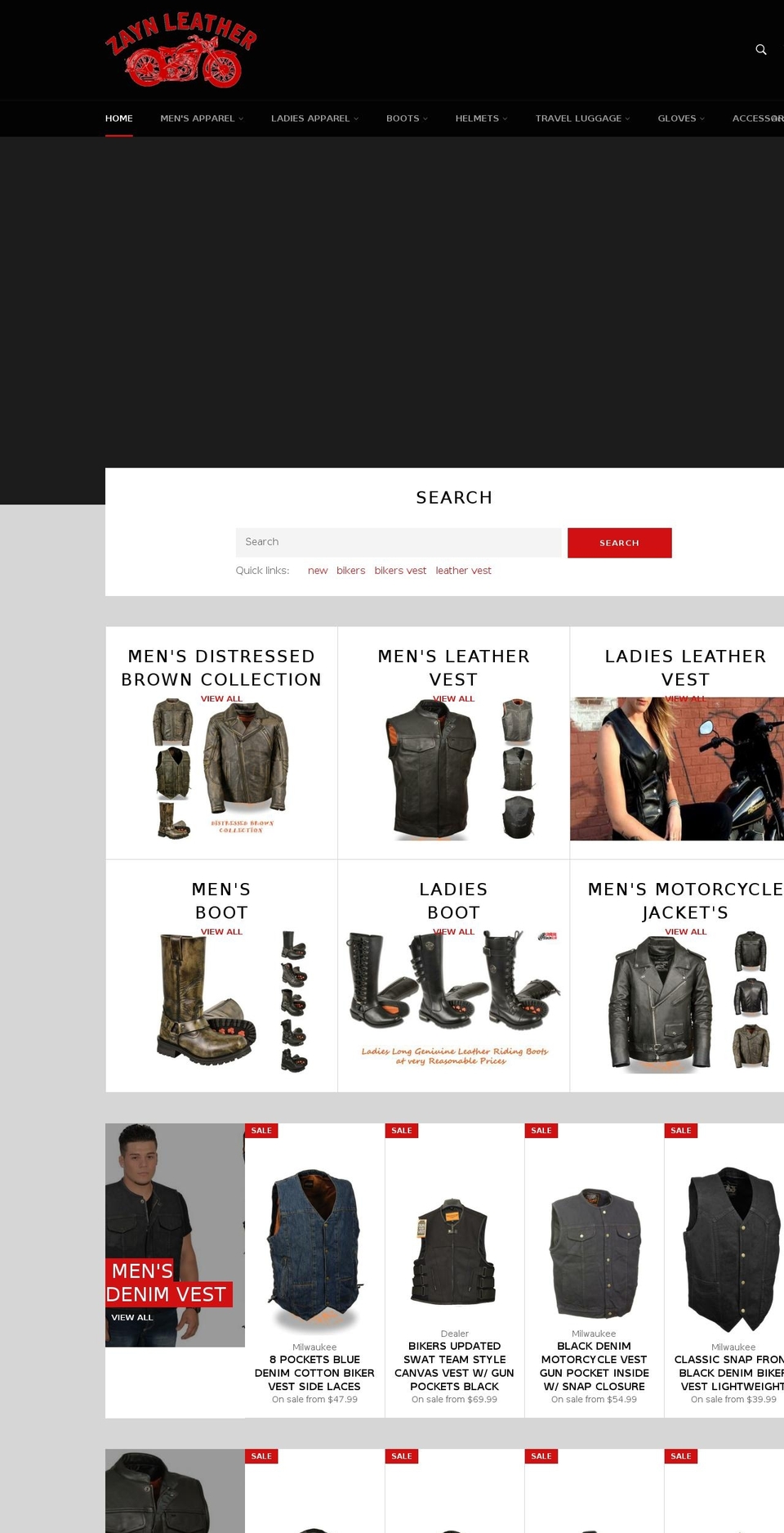 zaynleather.com — Shopify storefront screenshot