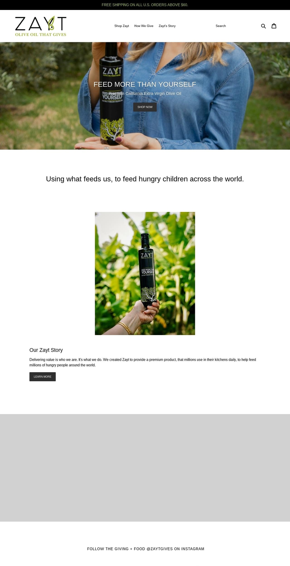 zaytgives.com — Shopify storefront screenshot