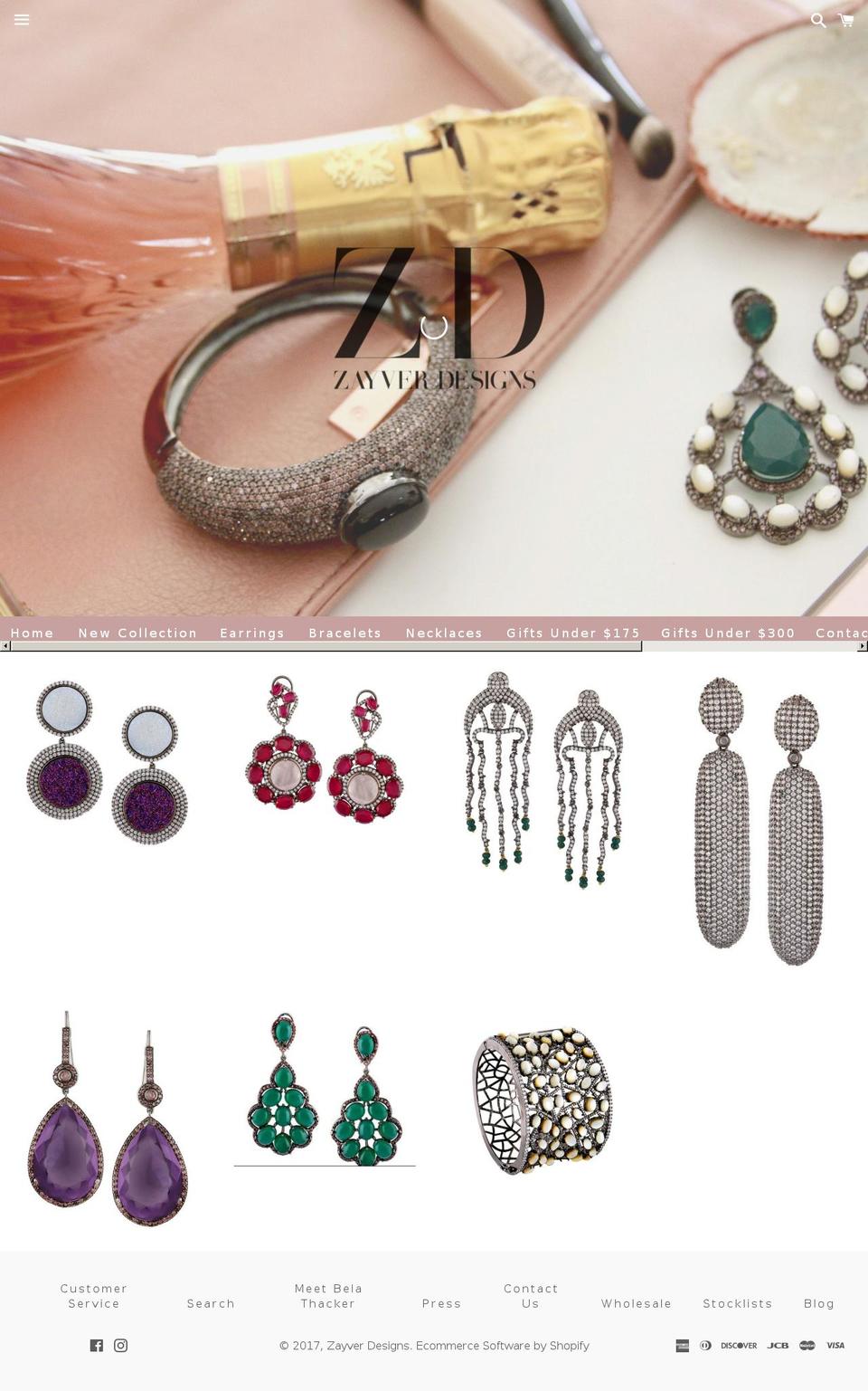 zayverdesigns.com shopify website screenshot