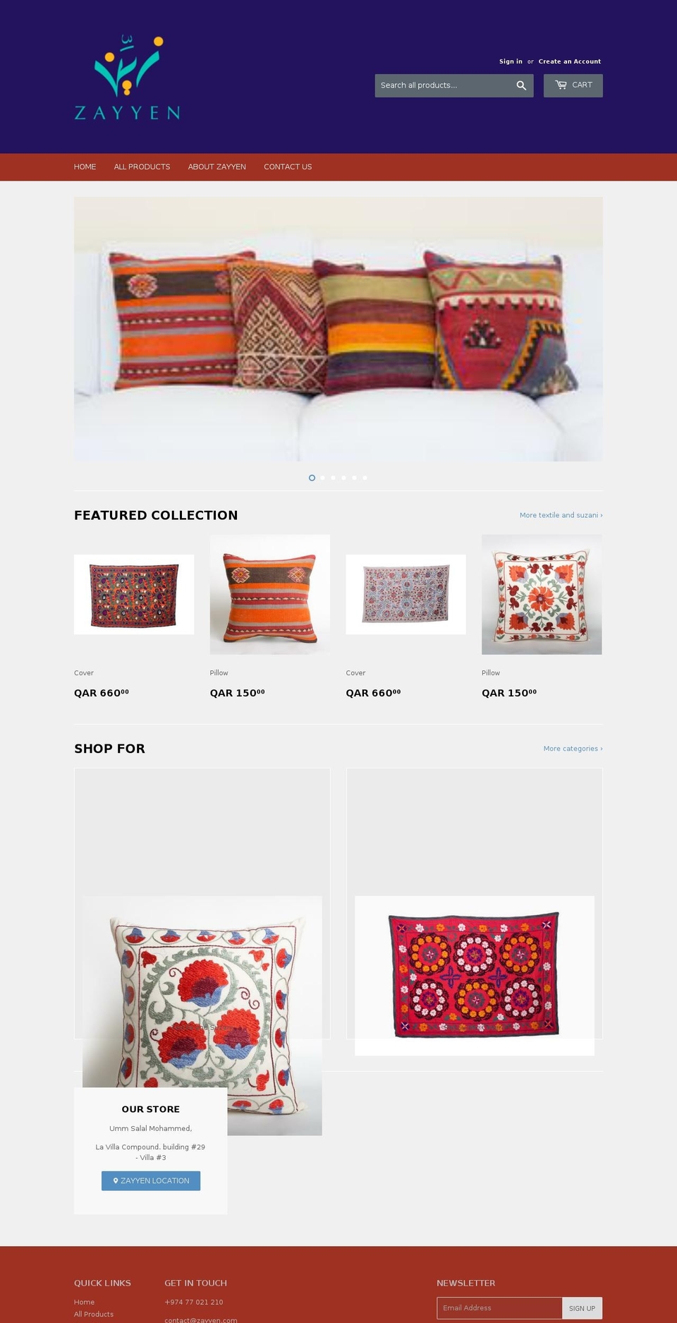 zayyen.com — Shopify storefront screenshot