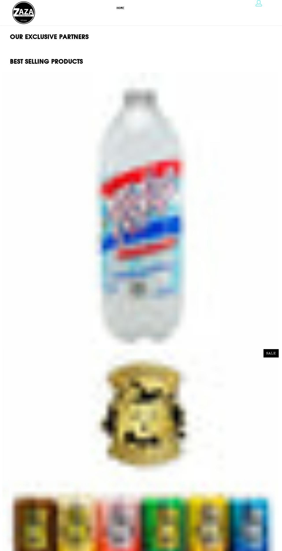 zazadistro.com shopify website screenshot