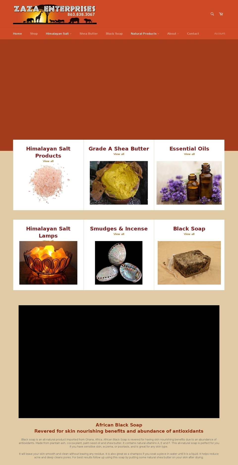 zazaenterprises.com — Shopify storefront screenshot