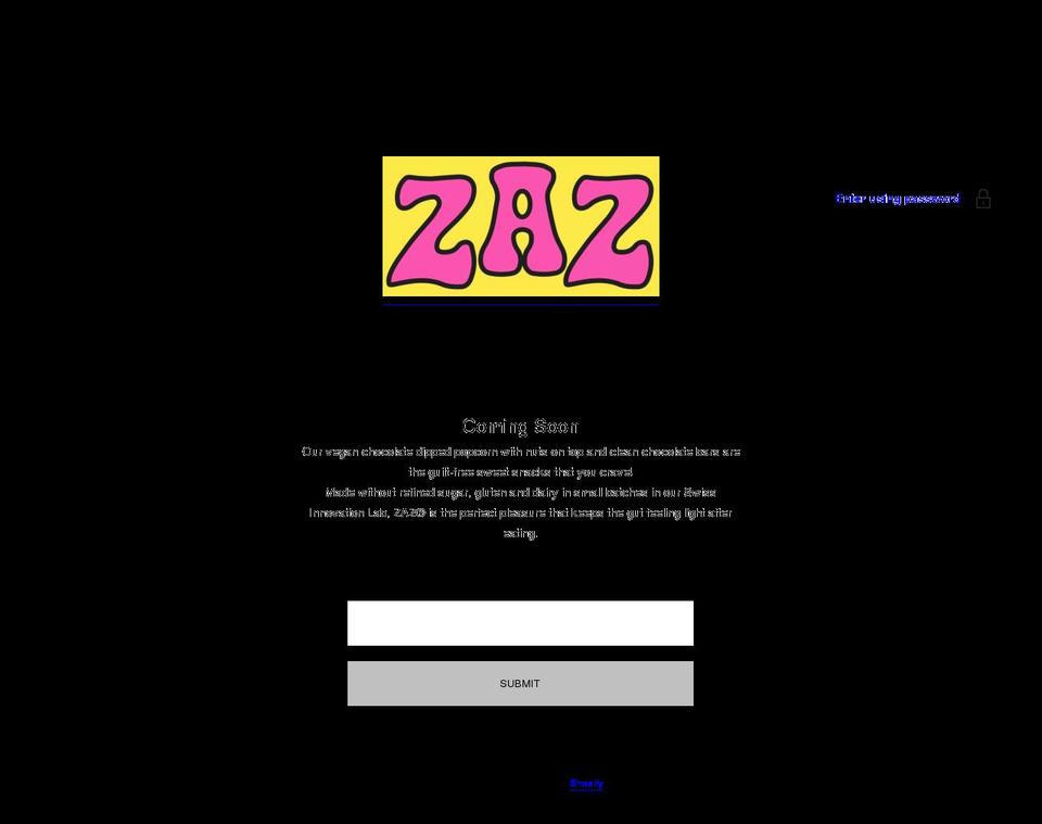 zazsnacks.com shopify website screenshot