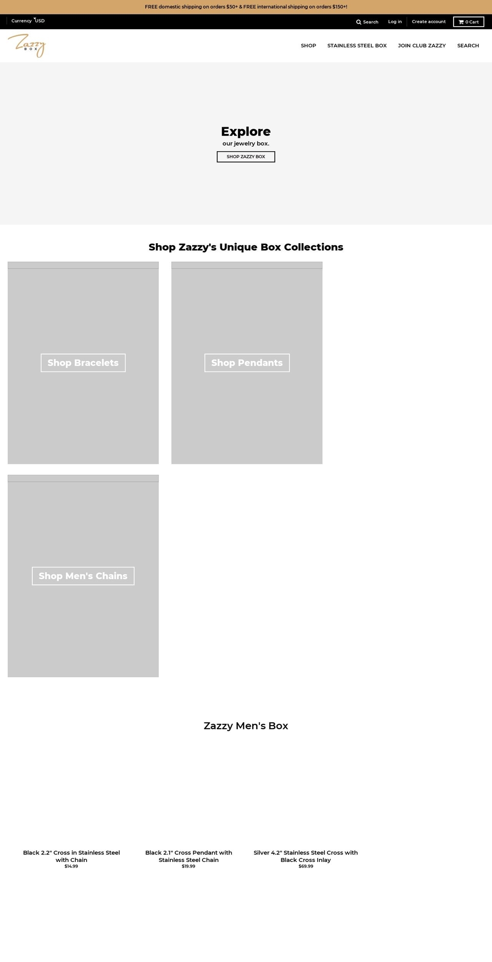 zazzybox.com — Shopify storefront screenshot