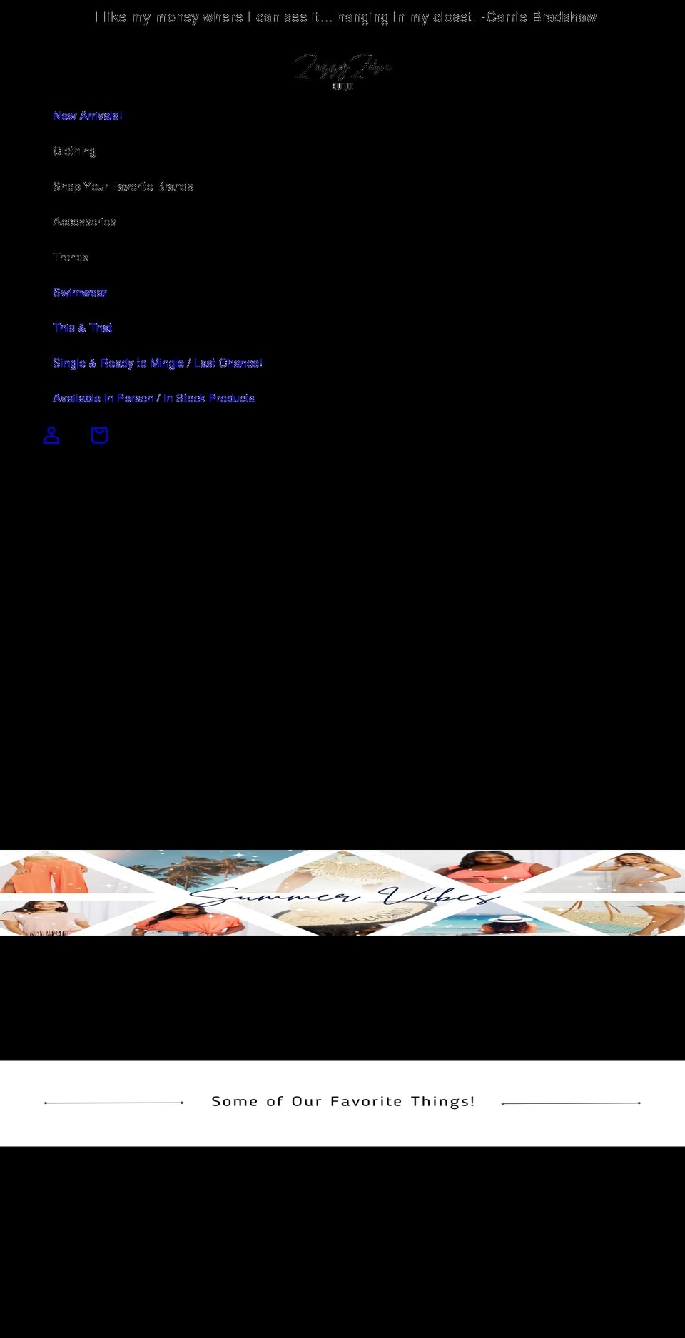 zazzyzebraboutique.com shopify website screenshot