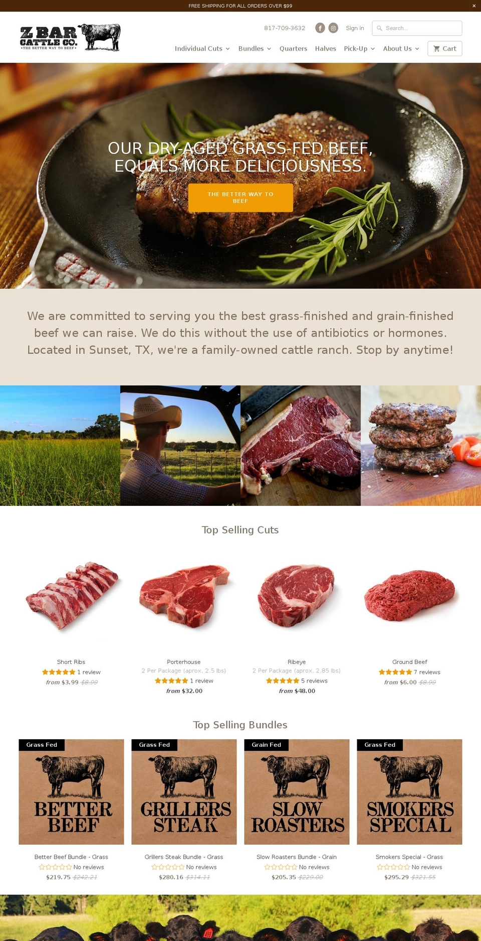 zbarcattle.com shopify website screenshot